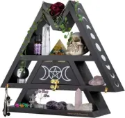 Crystal Shelf with Flap Drawer&Hooks for Wall&Desktop, Moon Shelf for Crystal Ho