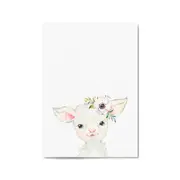 Cute Baby Lamb Nursery Animal Gift Wall Art