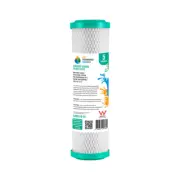 1x 5 Micron Coconut Carbon Block Water Filter for Chlorine 10" x 2.5" (4-7CTO)