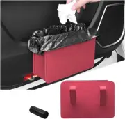 Car Trash Can, Leather Auto Garbage Bin, Magnetic Litter Storage Container, Mini