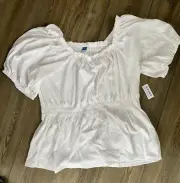 Old Navy Women’s White Stretchy Top White XL Tall Brand New With Tags NWT