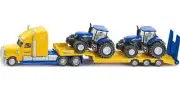 Tractor Truck w/ 2 New Holland T7070 Tractors 1/87 HO Diecast Models by Siku