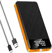 Power Bank 30000mAh, USB C Portable Charger 25W, PD3.0 QC4.0 Fast Charge Battery Bank, 3 Outputs Flashlight LED Display Battery Pack for iPhone 15/14 /13/12 Samsung Google iPad Tablet airpods
