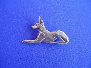 Anubis Pin Pharaoh Hound #14B Pewter Egyptian dog jewelry by Cindy A. Conter