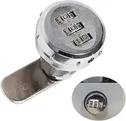 SSyang 30 mm Combination Cam Lock, Password Security Padlock, 3-Digit Combination Cam Cabinet, for Cupboard, Drawer, Mailbox Locks (Silver)