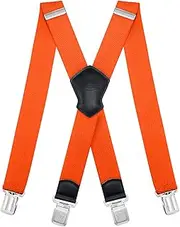 [Dresime] Suspender Mens Braces for Trousers with 4 Strong Clips 40mm Width, X Shape Heavy Duty Suspenders Adjustable Elastic for Overalls Jeans, Work Pants, Jumpsuits, Motorcycle Pants, etc.
