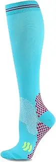 VCODWCSJO 3 pairs Football Compression Socks For Men Women Running Cycling Knee Stretch Socks Nurses Varicose Veins -CY0038-L XL