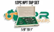 NPT Boxed 12pc Boxed Tap Set - 1/8" to 1" (Carbon Steel)
