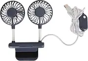 Monitor Screen Fan Clip on, Portable Office Desktop Small Expansion Desk Fan, USB Powered Cooling Fan, Quiet Personal USB Small Fan with 3 Speeds for Laptops, Desktop (Blue)