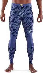 [SKINS] Compression Series 3 Mens L Long Tights Sport Activewear/Training Blue Geo