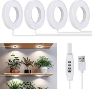 SIYOMG Ceiling Grow Light for Indoor Plants, Brightness Adjustable Plant Lamps with Auto On/Off Timer, Ideal for Small Plants, Pack of 4