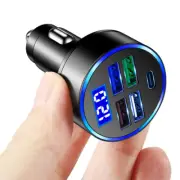 Type-c Digital Display Car Charger With Detection Multi-port Car Charger