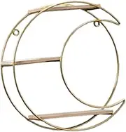 Wall Mounted Floating Shelf with 3 Layers for Bathroom Use, Space Saving Design, Moon, as described