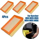 4Pcs Fits For Karcher WD4/WD5/WD6/MV4/MV5/MV6 Vacuum Cleaner Flat-Pleated Filter