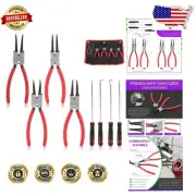 9-Inch Heavy-Duty Snap Ring Pliers Set with Precision Pick and Hook Tools
