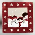 St. Nicholas Square Warm Wishes Christmas Serving Plate 11"x11" Snowman~Set Of 7