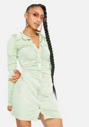 Spring What A World Button Up Dress