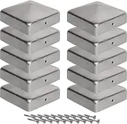 Post Caps, 10 x 10 cm, Pack of 10, 100 x 100 mm, Fence Posts Metal/Fence Posts, Galvanised, Pyramid Shape, Post Cover/Fence Post Caps for Wooden Posts