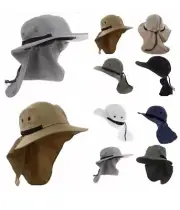 1-4 Unisex UV Protection Boonie HAT Outdoor Brim Neck Cover Bucket Sun Flap Cap