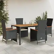 Garden Dining Set - Rattan Table and Chairs for Patio, Balcony, Porch - Small Conversation Piece Furniture, Outdoor Wicker Set
