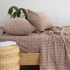 Bambury Gingham Flannelette Sheet Set - Clove