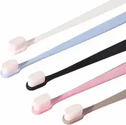 LINGXIYA Toothbrushes with Soft Bristles and Silicone Handles, Manual Dental Brushes for Kids and Adults, 5 Pack