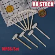 10PCS Mini Wooden Hammer Balls Toy Pounder Replacement Wood Mallets Baby NV