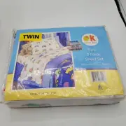 NEW OLIVE KIDS Under Construction 3 Piece Twin Sheet Set Truck Excavator Crane