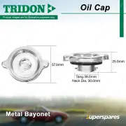 1 Pcs Tridon Oil Cap for Holden HD HG HJ HK HQ HR HT HX HZ Statesman