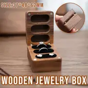 3Grids Wooden Ring Storage Box Jewelry Display Organizer Wedding Engagement Case