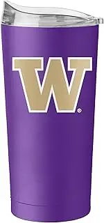 Logo Brands NCAA Washington Huskies 20oz Flipside Powder Coat Tumbler - Double-Wall Insulated, Non-Slip Base, and High Lip Slider Lid