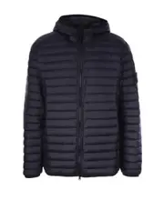 Stone Island Logo Patch Lightweight Hooded Down Jacket XL,XXL blue