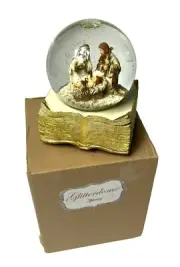 Glitterdome by Roman Musical Snow Globe Water Dome O Holy Night 6" Christmas