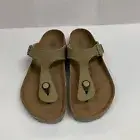 Birkenstock New w/ Box Gizeh Rivet Logo Faded Khaki Textile Vegan R Select Size
