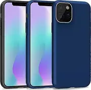 2Pack CaseHQ Soft Case Compatible with iPhone 11 PRO 5.8 Inch 2019 case,Plastic PC Mobile Phone Cover with Matte Finish Coating Grip Slim Fit Cover Shock-Absorption Bumper Anti-Scratch-Black+dark blue