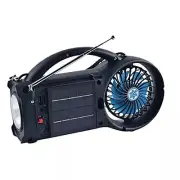 Supersonic Emergency Solar Radio with Fan LED Flashlight Bluetooth Speaker