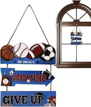 Basketball Wall Decor | Sport Themed Wall Decor | Inspirational Art Decoration for Boys Girls Playroom Classroom Home Bathroom Living Room