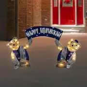 Northlight LED Lighted Polar Bear "Happy Hanukkah" Sign Outdoor Christmas