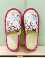 【震撼精品百貨】HELLO KITTY 凱蒂貓 三麗鷗 HELLO KITTY 室內拖鞋 竹邊粉色M#07373 震撼日式精品百貨