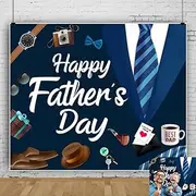 Fathers Day Backdrop 10x10ft Blue Suit Bow Tie Happy Father's Day Photography Background Fathers Day Large Party Decorations Banner Studio Photo Booth Props