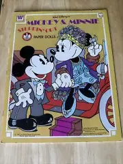 Walt Disney's "Mickey & Minnie Steppin' Out" Paper Dolls 1977 UNCUT Whitman
