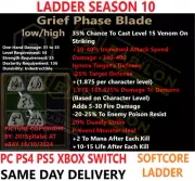 ✅PC PS4 PS5 XBOX SWITCH✅LADDER Grief Phase Blade Diablo 2 Resurrected Items D2R