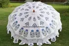 Large Hand Block Printed Garden Umbrella Indian Sun Shade Parasol Beach Umbrella