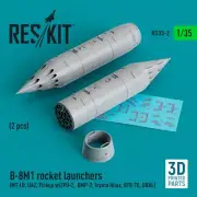 1/35 ResKit RS35-0002 B-8M1 rocket launchers (2 pcs) (MT-LB, UAZ, Pickup w/ZPU-2