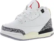 [Nike] Jordan Baby Boy's 3 Retro SE (Infant/Toddler), Summit White/Fire Red/Black, 6 Toddler