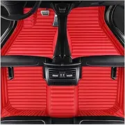 Car Floor Mats Compatible for Benz CLA Class C118 2020 2021 2022 2023 2024 Auto Accessories Foot Carpet(16-Red Stripes,LHD)