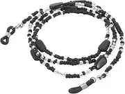 [LIFKOME] Vintage Chinese Style Glass Chain Handmade Bead Eyeglass Lanyard for Men Sunglass Chain Anti-slip Feature Black 1pc