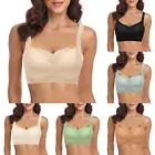 Womens Push Up no Steel Rings Padded Bra Traceless Support Plunge Underwired Bra