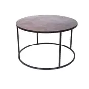 SSH COLLECTION Orbit 76cm Round Coffee Table - Black Frame with Antique Copper Top