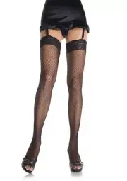 Lot of Fishnet Thigh High Stockings with Lace Top or Pantyhose Hosiery, One Size